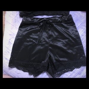 Silky black pajama set size Small